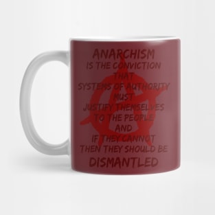 Anarchism (dark red text) Mug